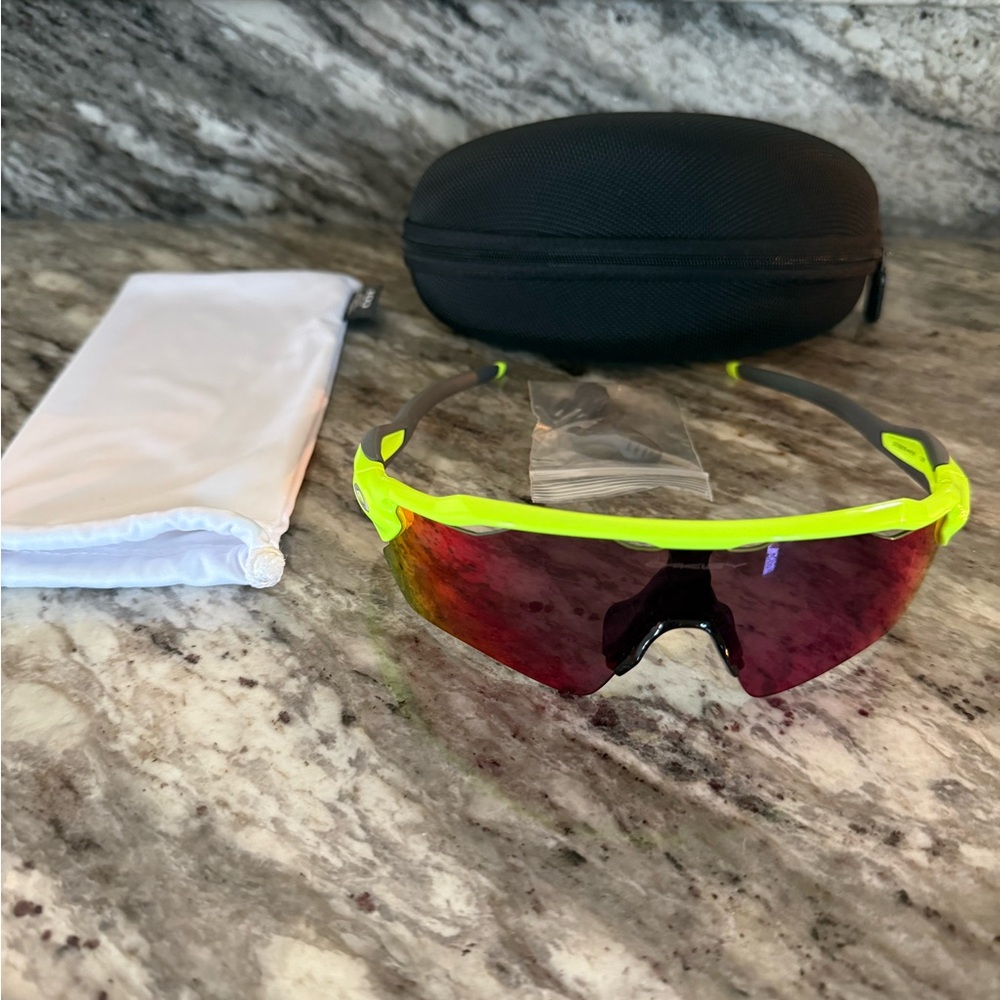 Oakley Radar EV Path Neon Yellow and Red Sunglasses